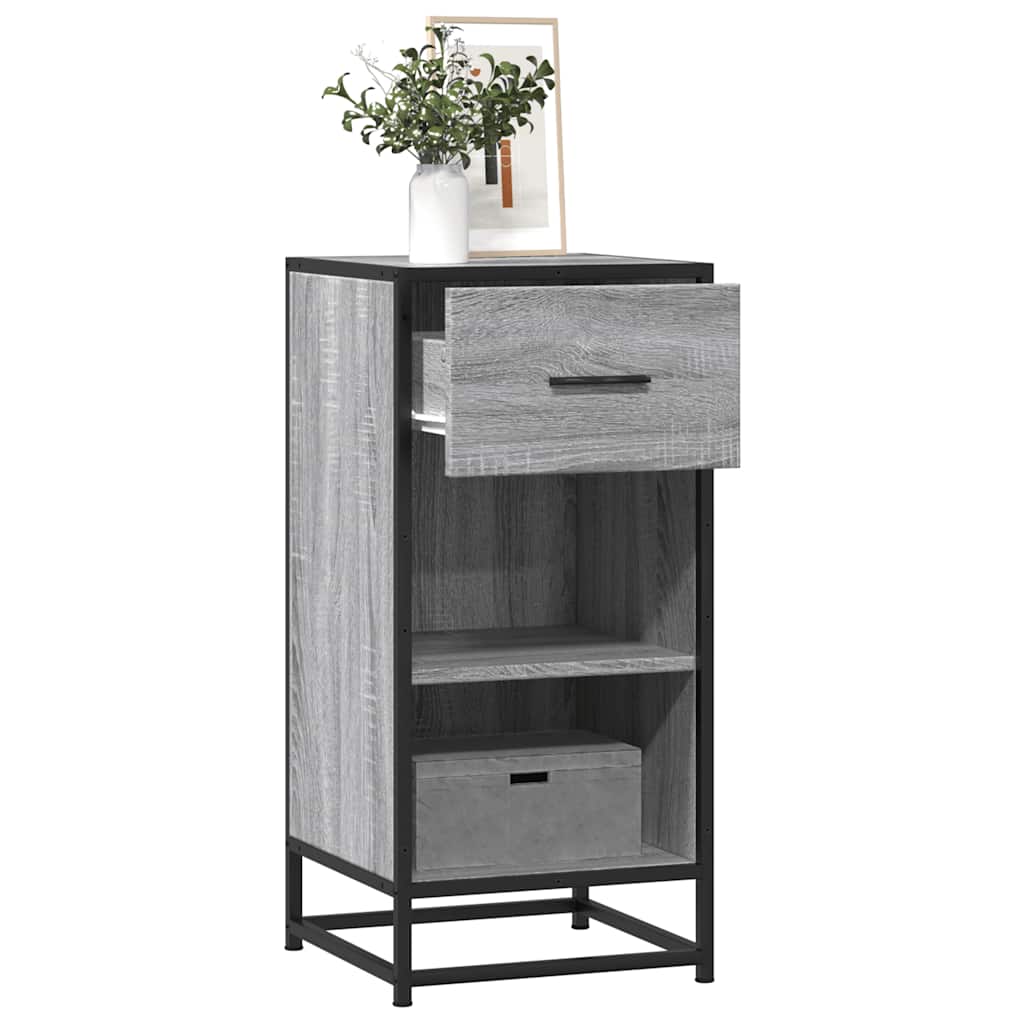 vidaXL Sideboard 35.5x35x76 cm engineered wood and metal black