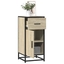 vidaXL Dressoir 35,5x35x76 cm bewerkt hout en metaal zwart