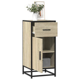 vidaXL Dressoir 35,5x35x76 cm bewerkt hout en metaal zwart