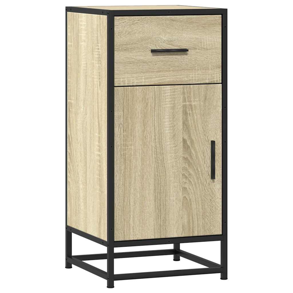 vidaXL Dressoir 35,5x35x76 cm bewerkt hout en metaal zwart