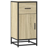 vidaXL Dressoir 35,5x35x76 cm bewerkt hout en metaal zwart