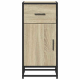 vidaXL Dressoir 35,5x35x76 cm bewerkt hout en metaal zwart