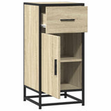vidaXL Dressoir 35,5x35x76 cm bewerkt hout en metaal zwart