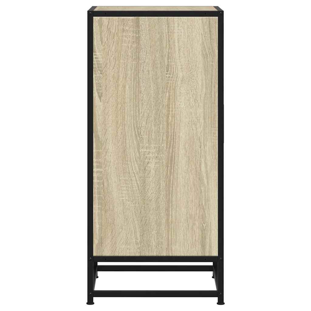 vidaXL Dressoir 35,5x35x76 cm bewerkt hout en metaal zwart