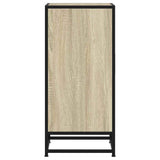vidaXL Dressoir 35,5x35x76 cm bewerkt hout en metaal zwart