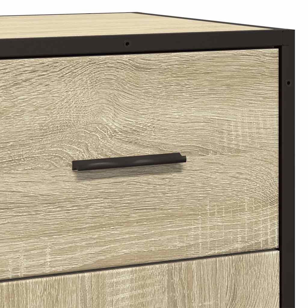 vidaXL Dressoir 35,5x35x76 cm bewerkt hout en metaal zwart