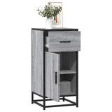 vidaXL Dressoir 35,5x35x76 cm bewerkt hout en metaal zwart