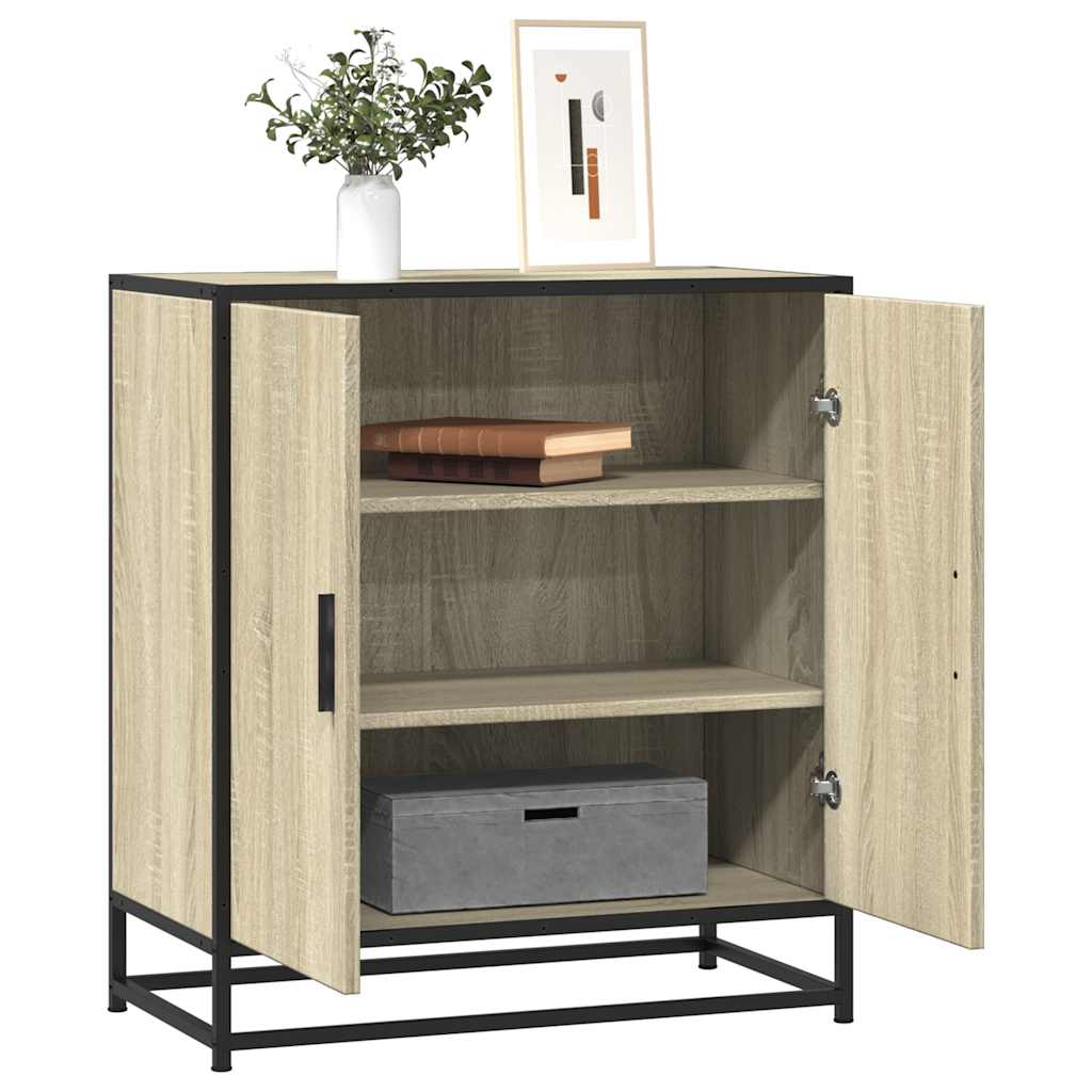 vidaXL Sideboard 68x35x76 cm engineered wood and metal Sonoma oak colour