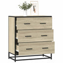 vidaXL Dressoir 68x35x76 cm bewerkt hout en metaal zwart
