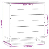 vidaXL Dressoir 68x35x76 cm bewerkt hout en metaal zwart