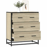 vidaXL Dressoir 68x35x76 cm bewerkt hout en metaal zwart