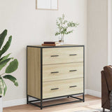 vidaXL Dressoir 68x35x76 cm bewerkt hout en metaal zwart