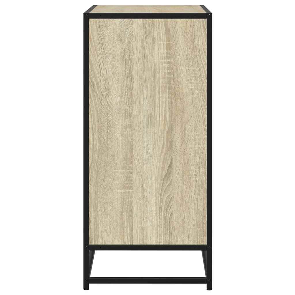 vidaXL Dressoir 68x35x76 cm bewerkt hout en metaal zwart