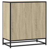 vidaXL Dressoir 68x35x76 cm bewerkt hout en metaal zwart