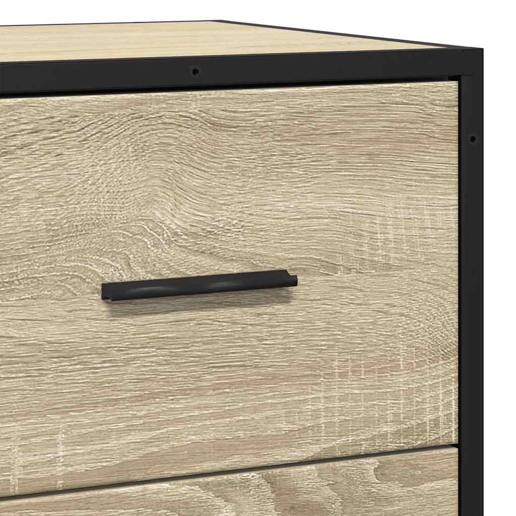 vidaXL Dressoir 68x35x76 cm bewerkt hout en metaal zwart