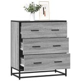 vidaXL Dressoir 68x35x76 cm bewerkt hout en metaal zwart