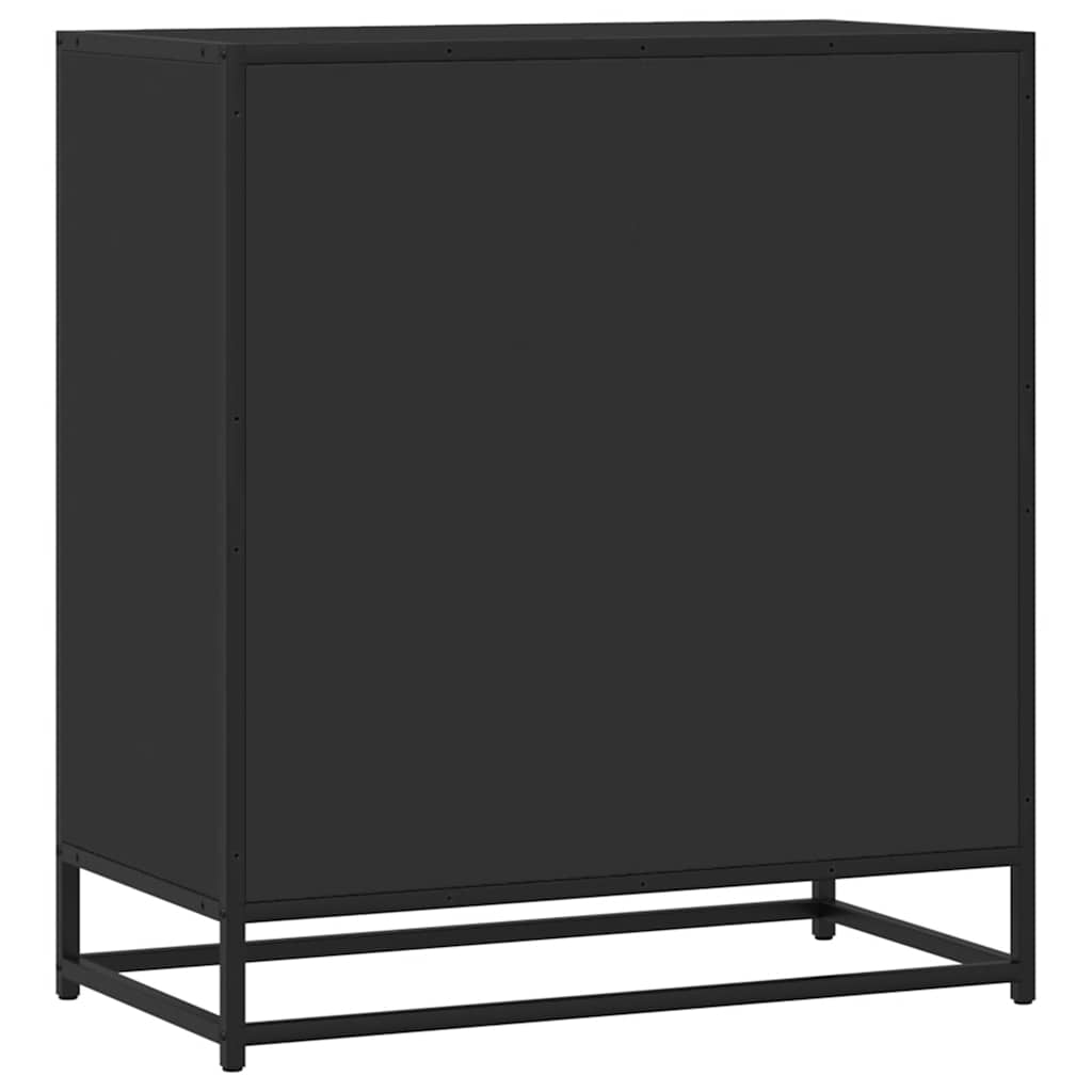 vidaXL Dressoir 68x35x76 cm bewerkt hout en metaal zwart