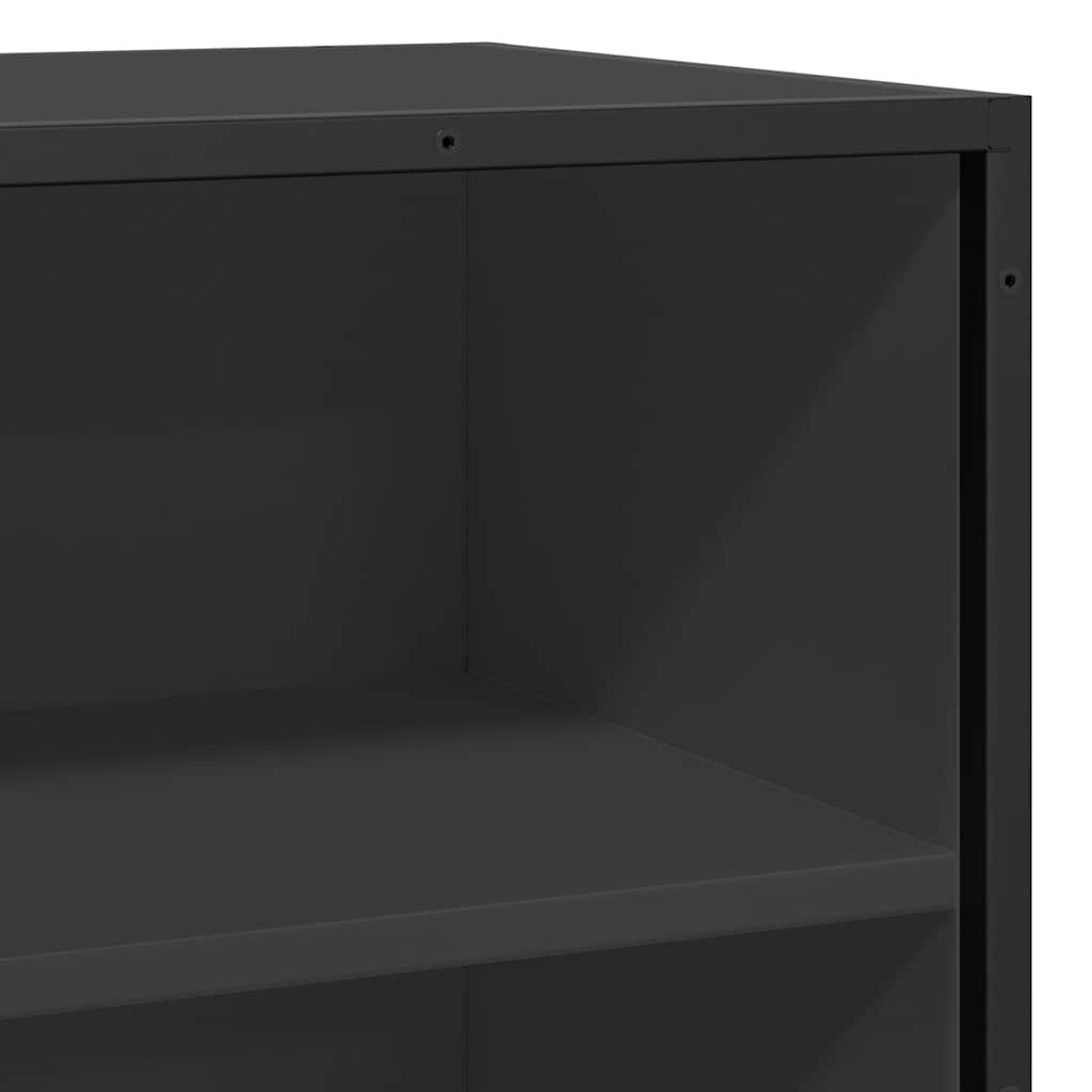 vidaXL Dressoir 68x35x76 cm bewerkt hout en metaal zwart