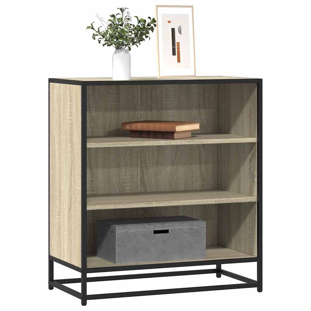 vidaXL Dressoir 68x35x76 cm bewerkt hout en metaal zwart