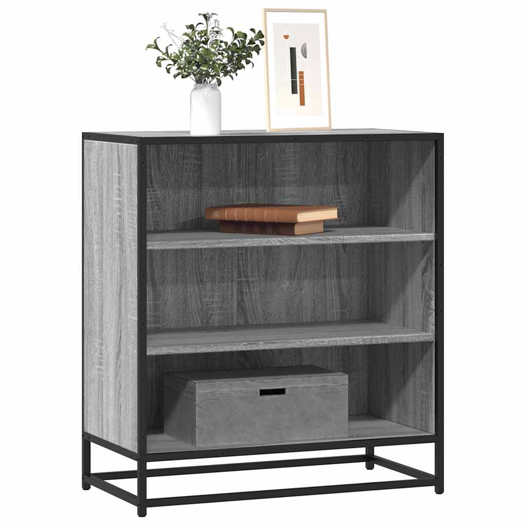 vidaXL Dressoir 68x35x76 cm bewerkt hout en metaal zwart