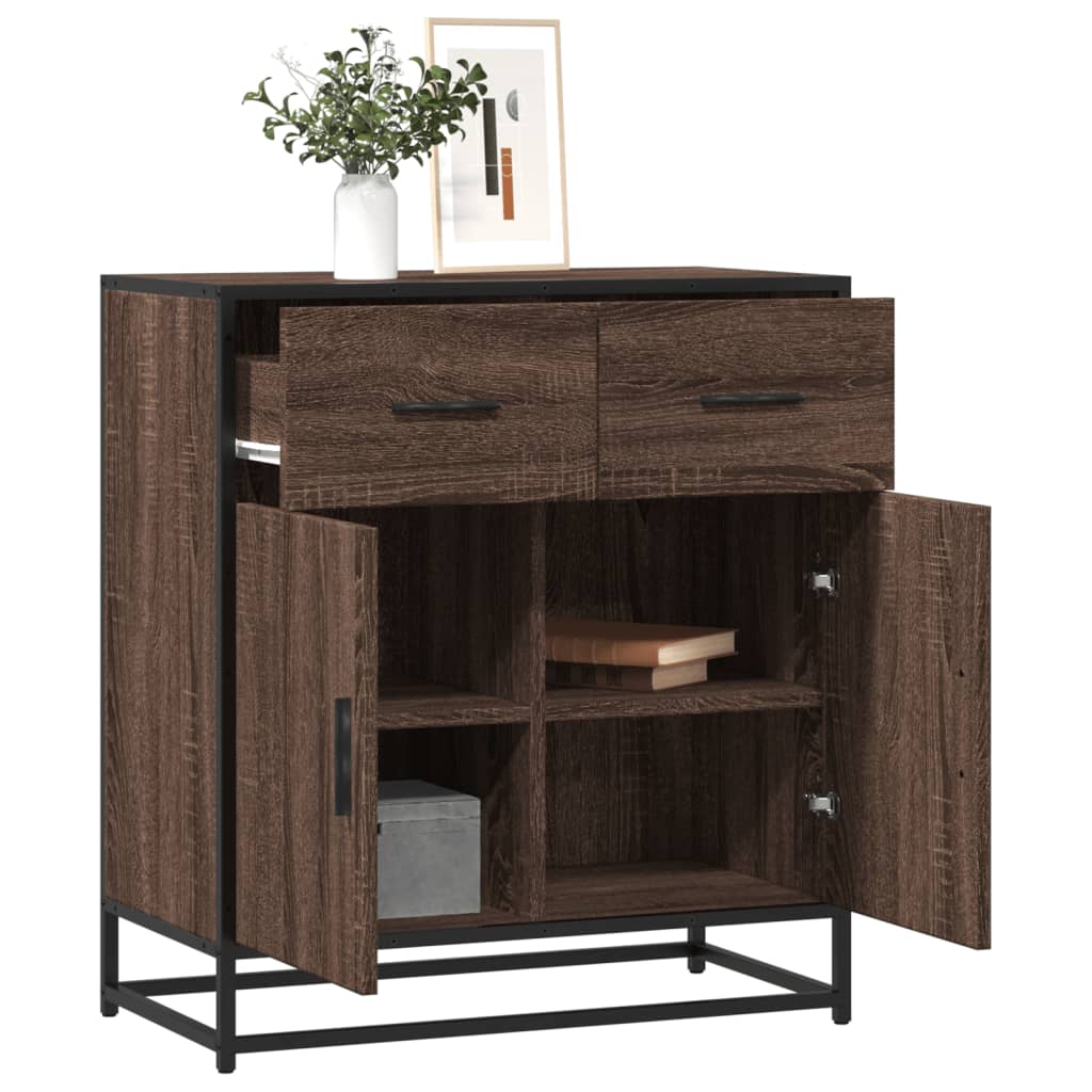 vidaXL Dressoir 68x35x76 cm bewerkt hout bruin eikenkleur