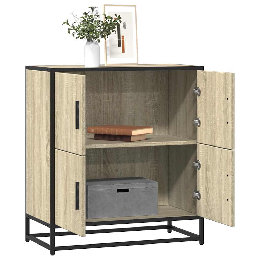 vidaXL Dressoir 68x35x76 cm bewerkt hout zwart