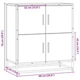 vidaXL Dressoir 68x35x76 cm bewerkt hout zwart
