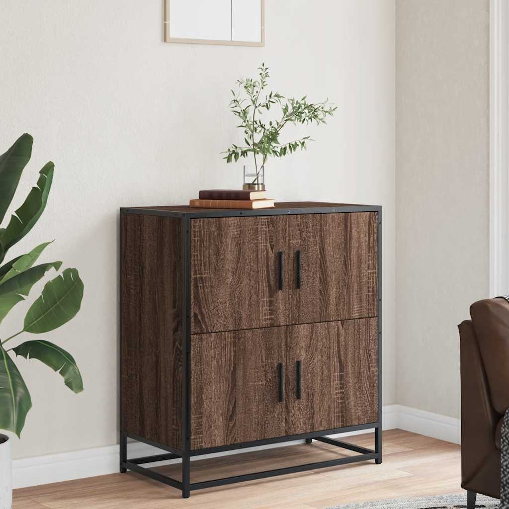 vidaXL Dressoir 68x35x76 cm bewerkt hout zwart