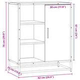 vidaXL Dressoir 62x35x76 cm bewerkt hout zwart