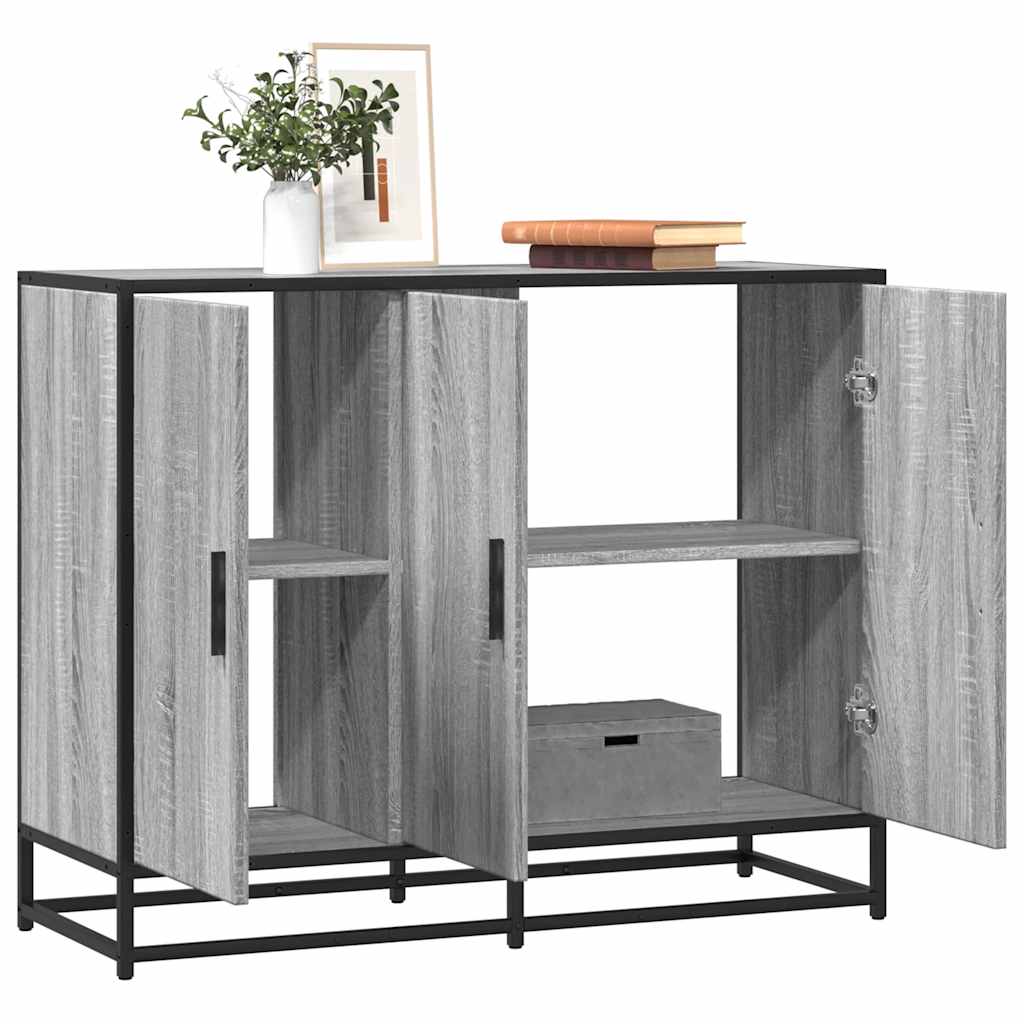 vidaXL Dressoir 94x35x76 cm bewerkt hout zwart