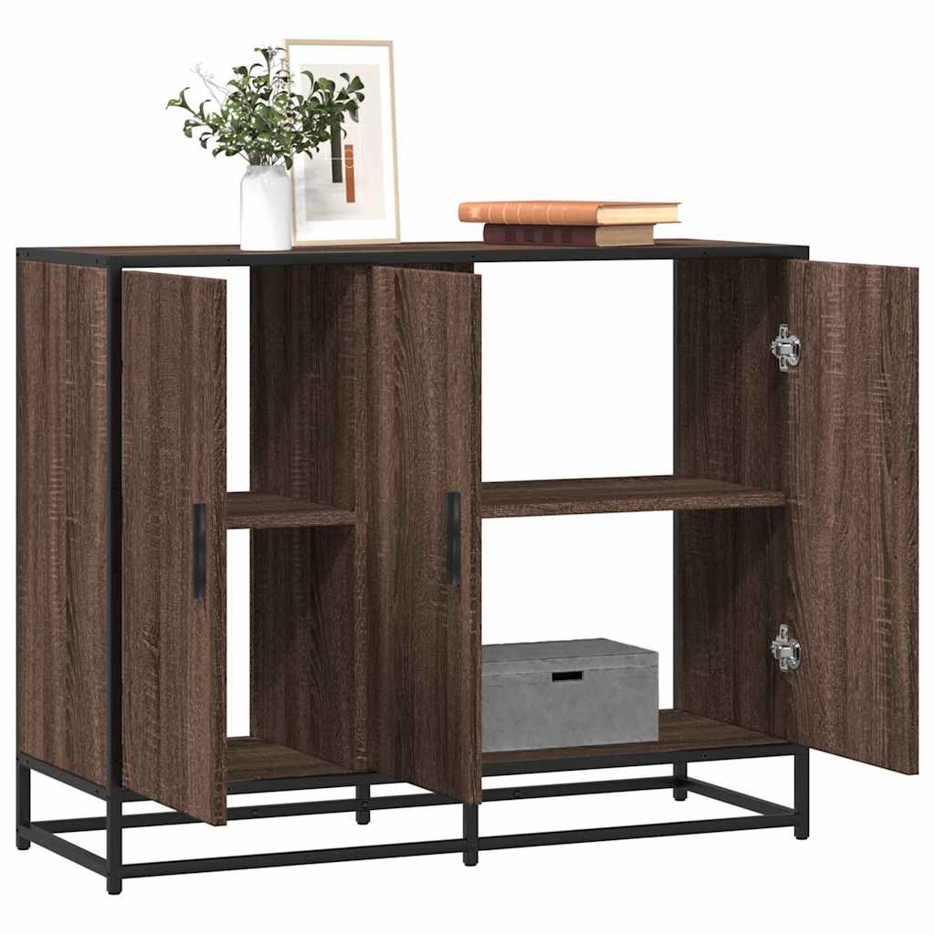 vidaXL Dressoir 94x35x76 cm bewerkt hout zwart