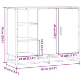 vidaXL Dressoir 92x35x76 cm bewerkt hout zwart