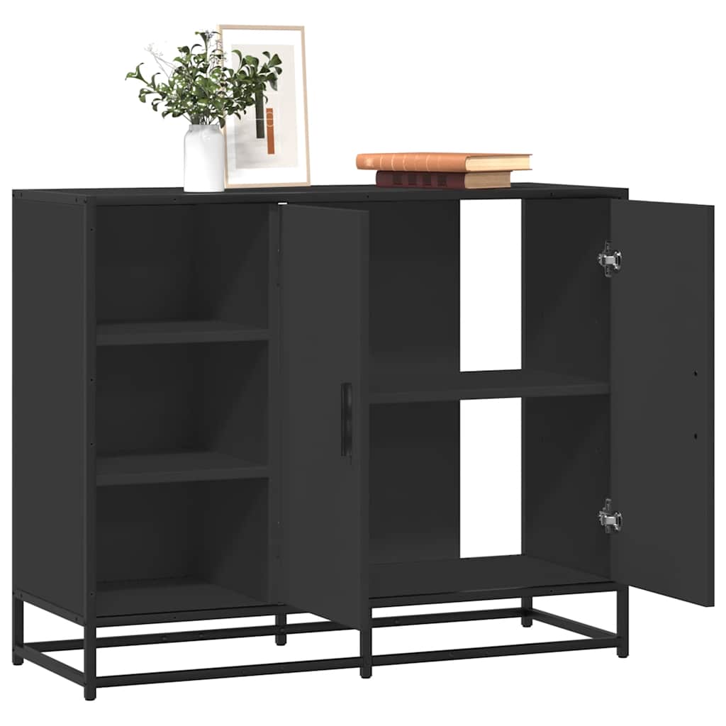 vidaXL Dressoir 92x35x76 cm bewerkt hout zwart