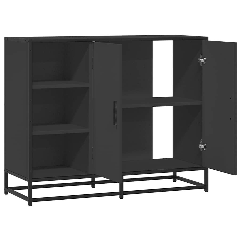 vidaXL Dressoir 92x35x76 cm bewerkt hout zwart