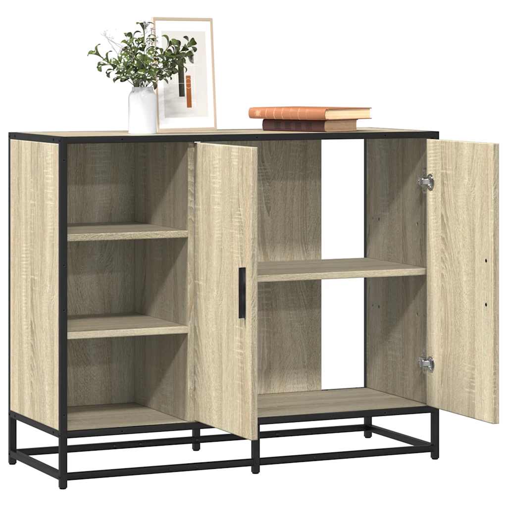 vidaXL Dressoir 92x35x76 cm bewerkt hout zwart