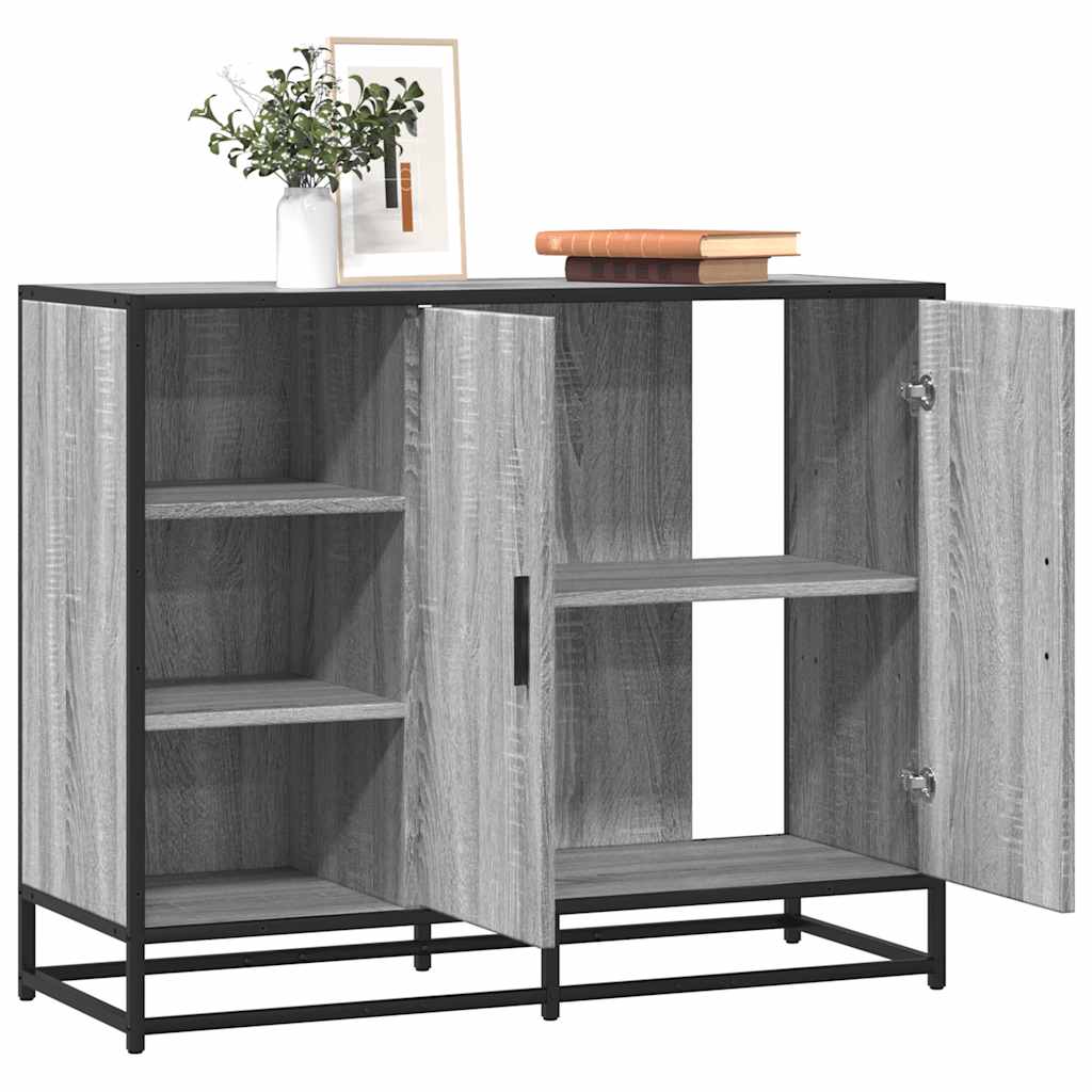 vidaXL Dressoir 92x35x76 cm bewerkt hout zwart