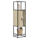 vidaXL Tall cabinet 35.5x35x139 cm engineered wood and metal black