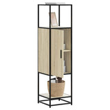 vidaXL Tall cabinet 35.5x35x139 cm engineered wood and metal black