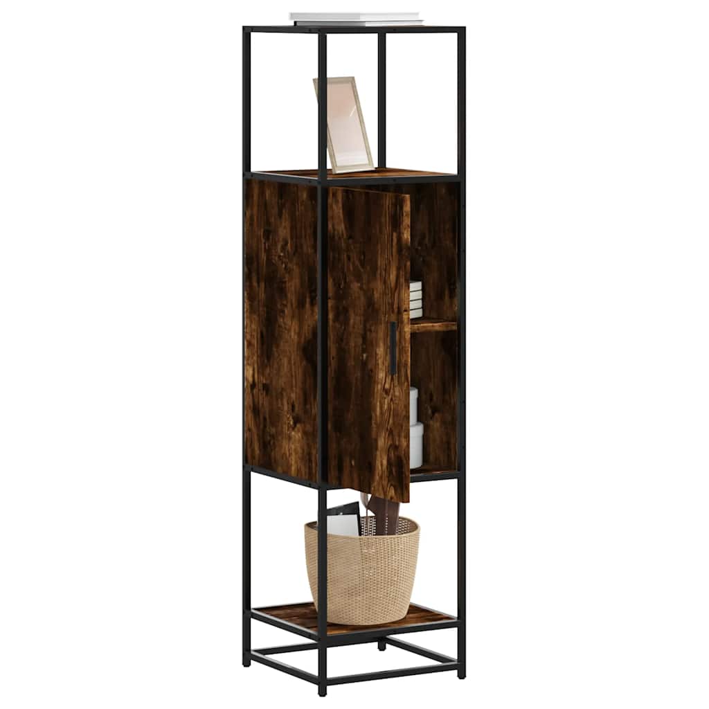 vidaXL Tall cabinet 35.5x35x139 cm engineered wood and metal black