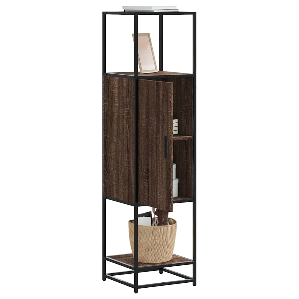 vidaXL Tall cabinet 35.5x35x139 cm engineered wood and metal black