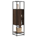 vidaXL Tall cabinet 35.5x35x139 cm engineered wood and metal black