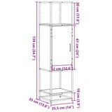 vidaXL Tall cabinet 35.5x35x139 cm engineered wood and metal black