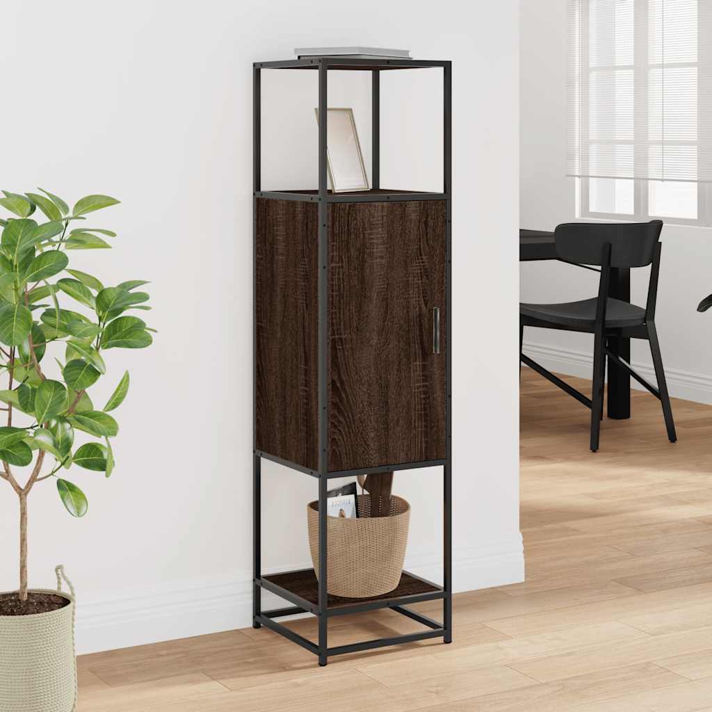vidaXL Tall cabinet 35.5x35x139 cm engineered wood and metal black