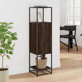 vidaXL Tall cabinet 35.5x35x139 cm engineered wood and metal black