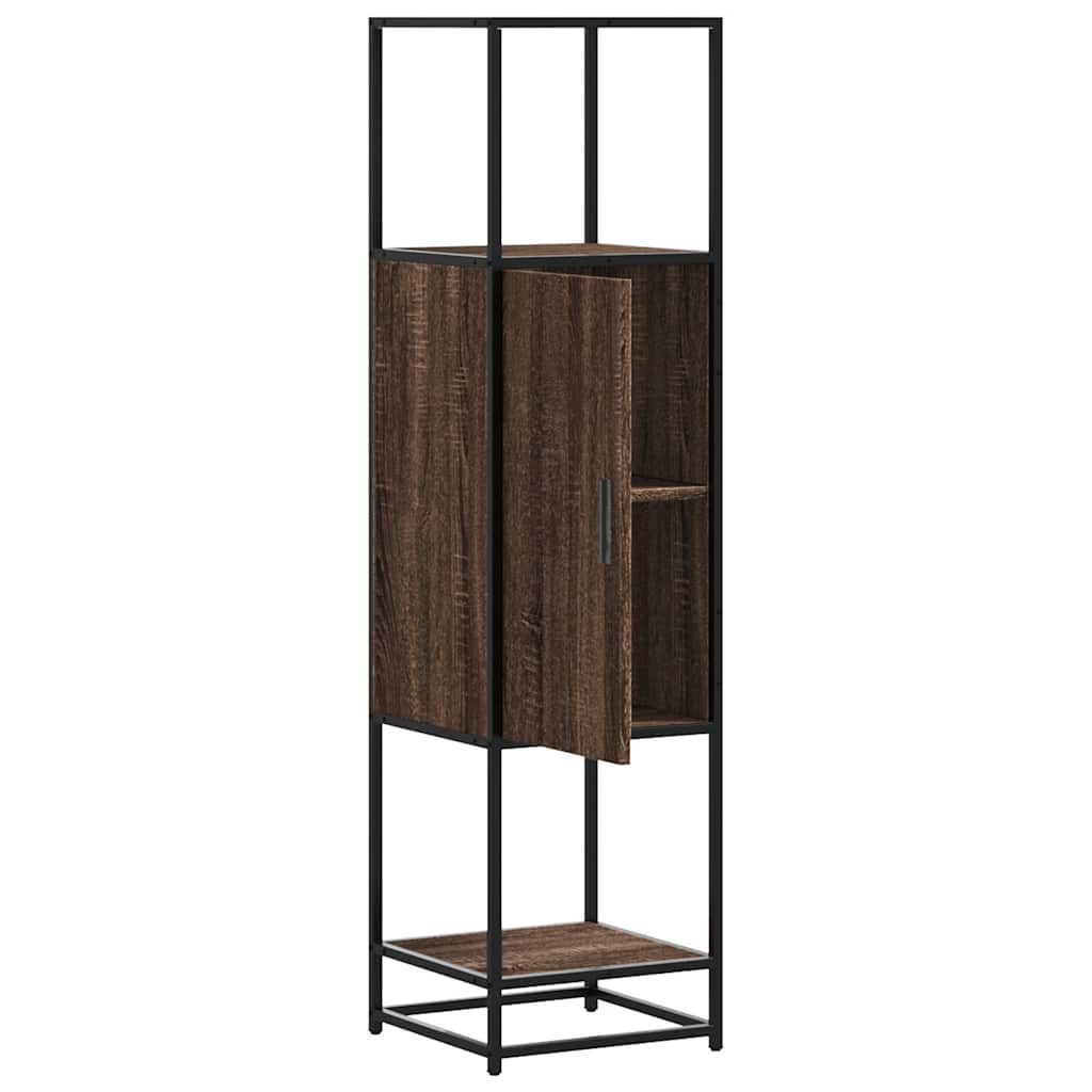 vidaXL Tall cabinet 35.5x35x139 cm engineered wood and metal black