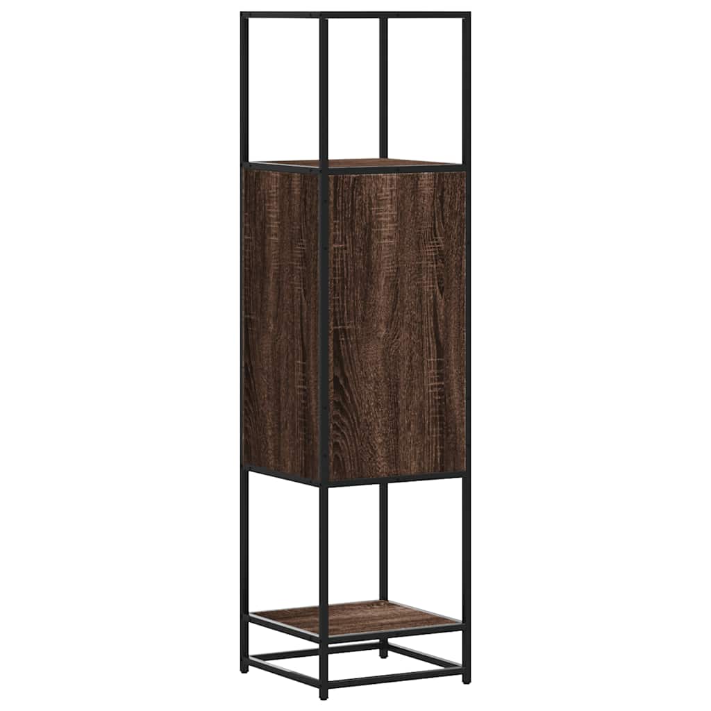 vidaXL Tall cabinet 35.5x35x139 cm engineered wood and metal black