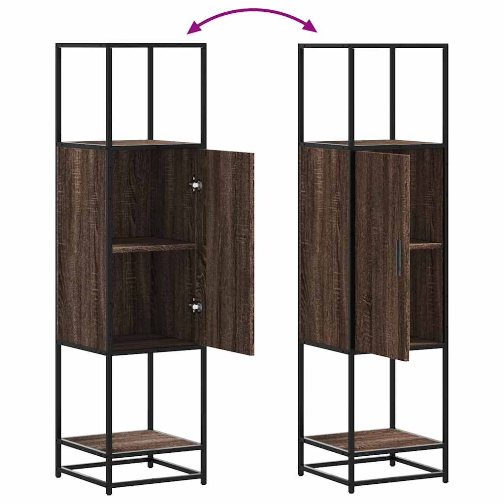 vidaXL Tall cabinet 35.5x35x139 cm engineered wood and metal black