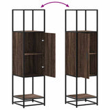 vidaXL Tall cabinet 35.5x35x139 cm engineered wood and metal black