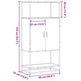 vidaXL Hoge kast 68x35x139 cm bewerkt hout en metaal sonoma eikenkleur