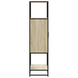 vidaXL Hoge kast 68x35x139 cm bewerkt hout en metaal sonoma eikenkleur